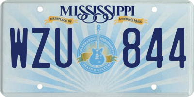 MS license plate WZU844