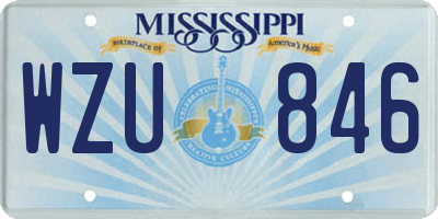 MS license plate WZU846