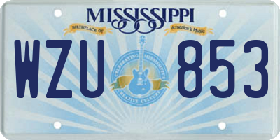 MS license plate WZU853