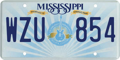 MS license plate WZU854