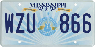 MS license plate WZU866