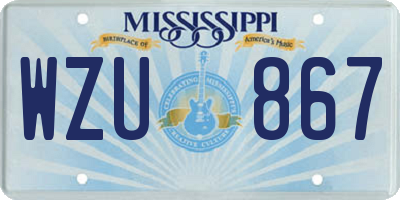 MS license plate WZU867