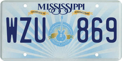 MS license plate WZU869