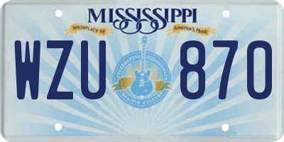 MS license plate WZU870