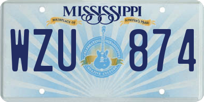 MS license plate WZU874