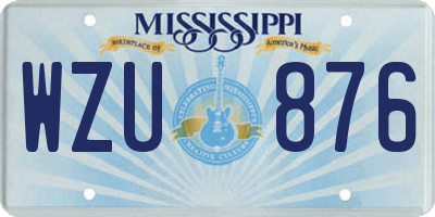 MS license plate WZU876