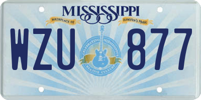 MS license plate WZU877