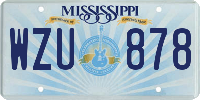 MS license plate WZU878