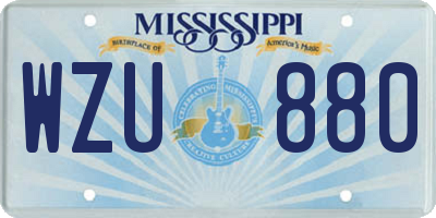 MS license plate WZU880