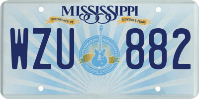 MS license plate WZU882