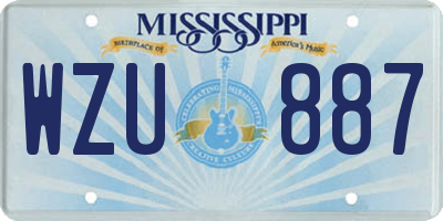MS license plate WZU887
