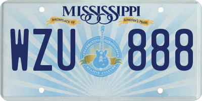 MS license plate WZU888