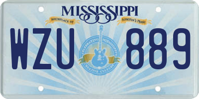MS license plate WZU889