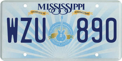 MS license plate WZU890