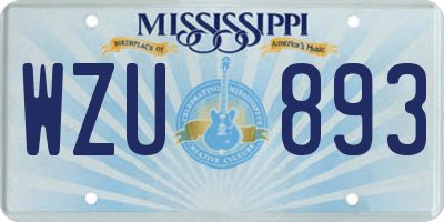 MS license plate WZU893