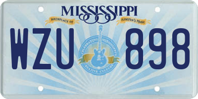 MS license plate WZU898