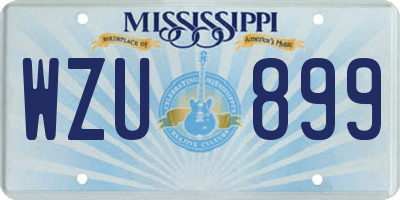 MS license plate WZU899