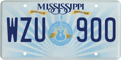 MS license plate WZU900