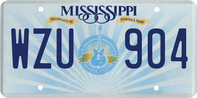 MS license plate WZU904
