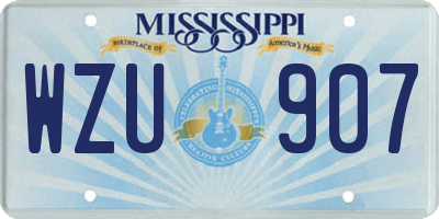 MS license plate WZU907