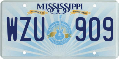 MS license plate WZU909
