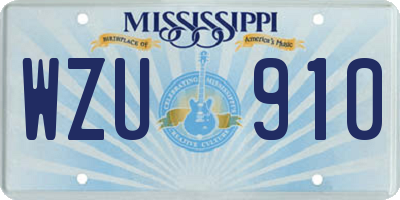 MS license plate WZU910