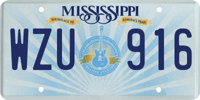 MS license plate WZU916