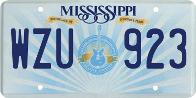 MS license plate WZU923