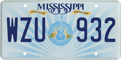 MS license plate WZU932