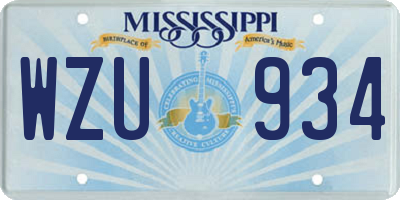 MS license plate WZU934