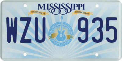 MS license plate WZU935
