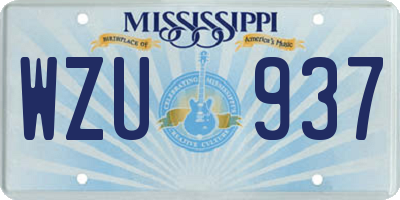 MS license plate WZU937