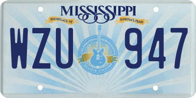 MS license plate WZU947