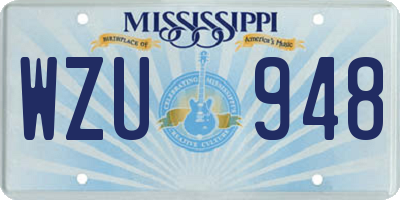 MS license plate WZU948