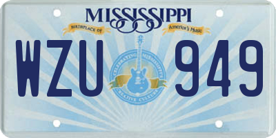 MS license plate WZU949