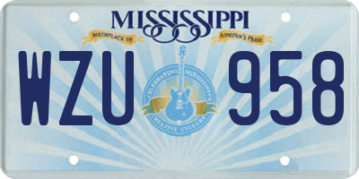 MS license plate WZU958