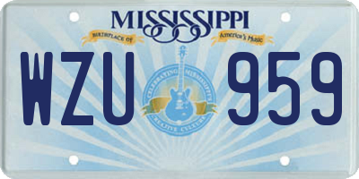 MS license plate WZU959