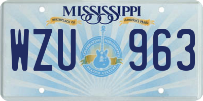 MS license plate WZU963