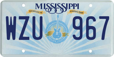 MS license plate WZU967
