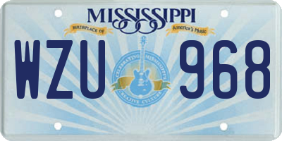 MS license plate WZU968