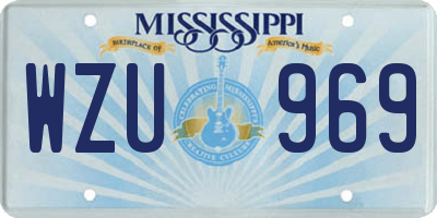 MS license plate WZU969