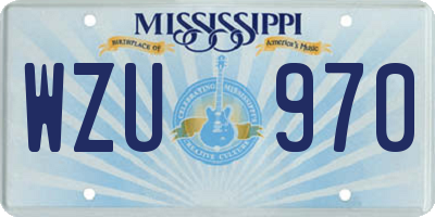 MS license plate WZU970