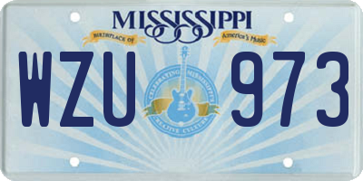 MS license plate WZU973
