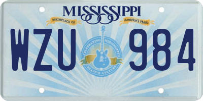 MS license plate WZU984