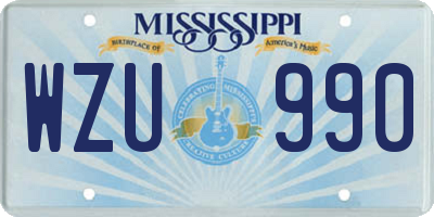 MS license plate WZU990