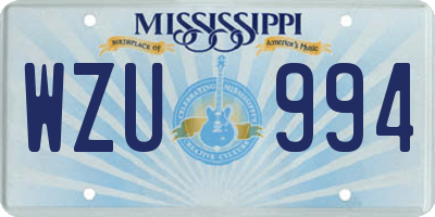 MS license plate WZU994