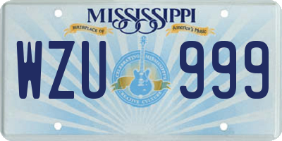 MS license plate WZU999