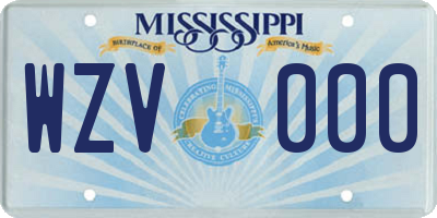 MS license plate WZV000