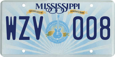 MS license plate WZV008