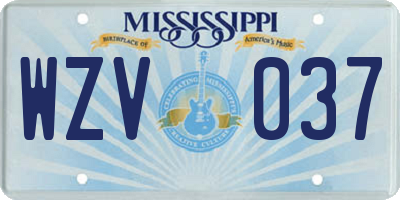 MS license plate WZV037